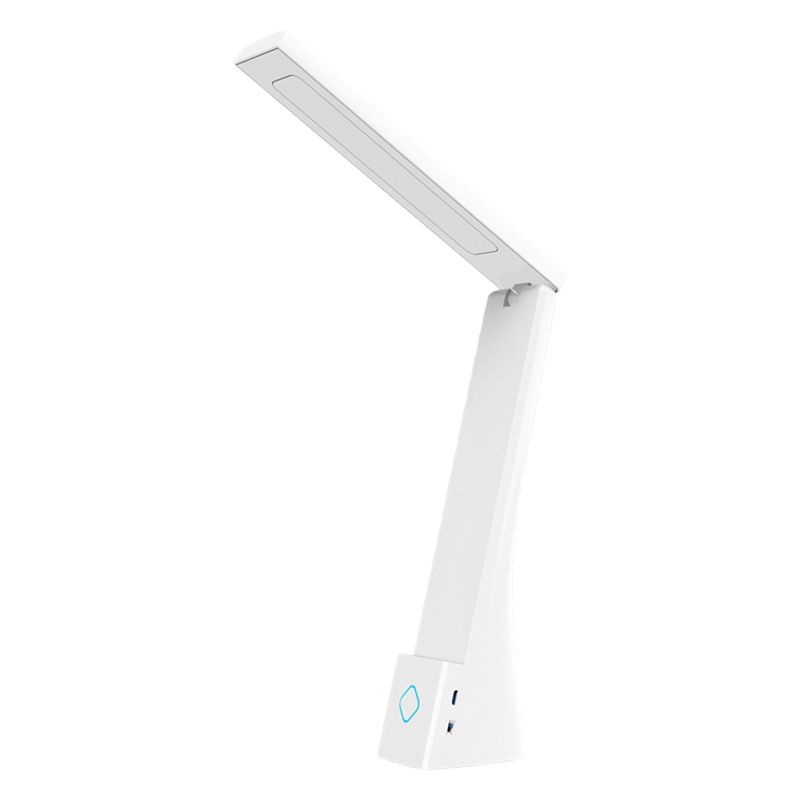Powered Rechargeable Battery LED Desk Lamp, 3 Color Temperatures, Flip Open,Adjustable Angle, Phone Stand & Flicker-Free Eye Comfort, White
