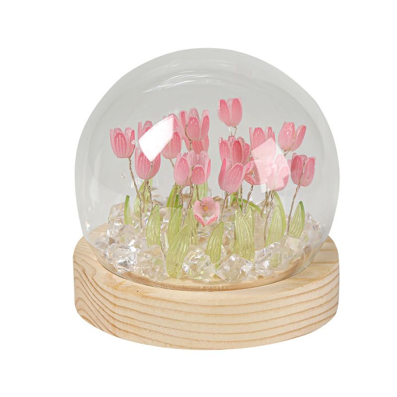 Tulip Night Light Handmade Tulip Decoration Bedroom Sleep Light Atmosphere Simulation Flower Birthday Gift for Friends, Girls, Family (13 Flowers)（10*10*10cm)