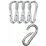 Carabiner Clip 5 Pack - Multipurpose Heavy Duty Snap Hooks -  Large Clips for Keys Hook（silvery，7.5*3.6cm)
