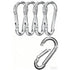 Carabiner Clip 5 Pack - Multipurpose Heavy Duty Snap Hooks -  Large Clips for Keys Hook（silvery，7.5*3.6cm)