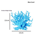 2pcs Artificial Aquarium Coral Ornament Plastic Fish Tank Plants Decoration for Aquarium Landscape （white+blue）