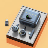 Wireless Lavalier Microphone Mini Clip On Mic with Charging Case, Battery, Noise Canceling Lapel Microphone for Video Recording Vlogging
