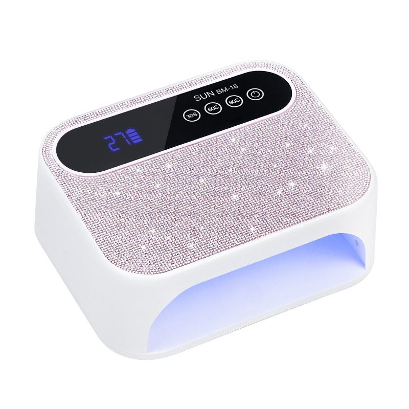 Cordless Nail Lamp, Rechargeable UV Nail Lamp for Gel Nails, LED Nail Lamp with 3 Timer Modes, Gel Nail Light Decorate with Sparkling Nail Rhinestones Diamond (Sparkly Diamond)