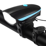 Bike Lights with Horn Set USB Rechargeable Bike Accessories for Kids Adults Waterproof Mountain, Night Riding（7588 horn headlights blue）