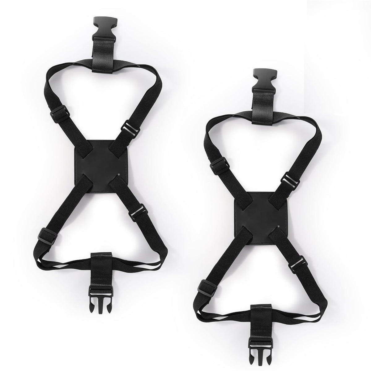 Luggage Bungee Straps for Attaching Bags - 2 Pack Adjustable Elastic Luggage Straps with Buckle, Black Luggage Strap for Suitcases Handle Carry on Add Bag, Backpack, Purse,
