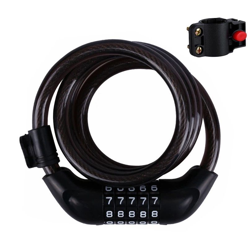 Bike Lock,  Bike Locks Cable, High Security 5 Digit Resettable Combination Coiling Bicycle Lock, Heavy Duty Anti Theft Cable Locks
