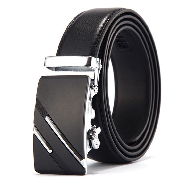 Men's Automatic Belt Leather Business Casual Style Slide belt,  for men Slide Belt Strap Automatic Leather Belt Buckle