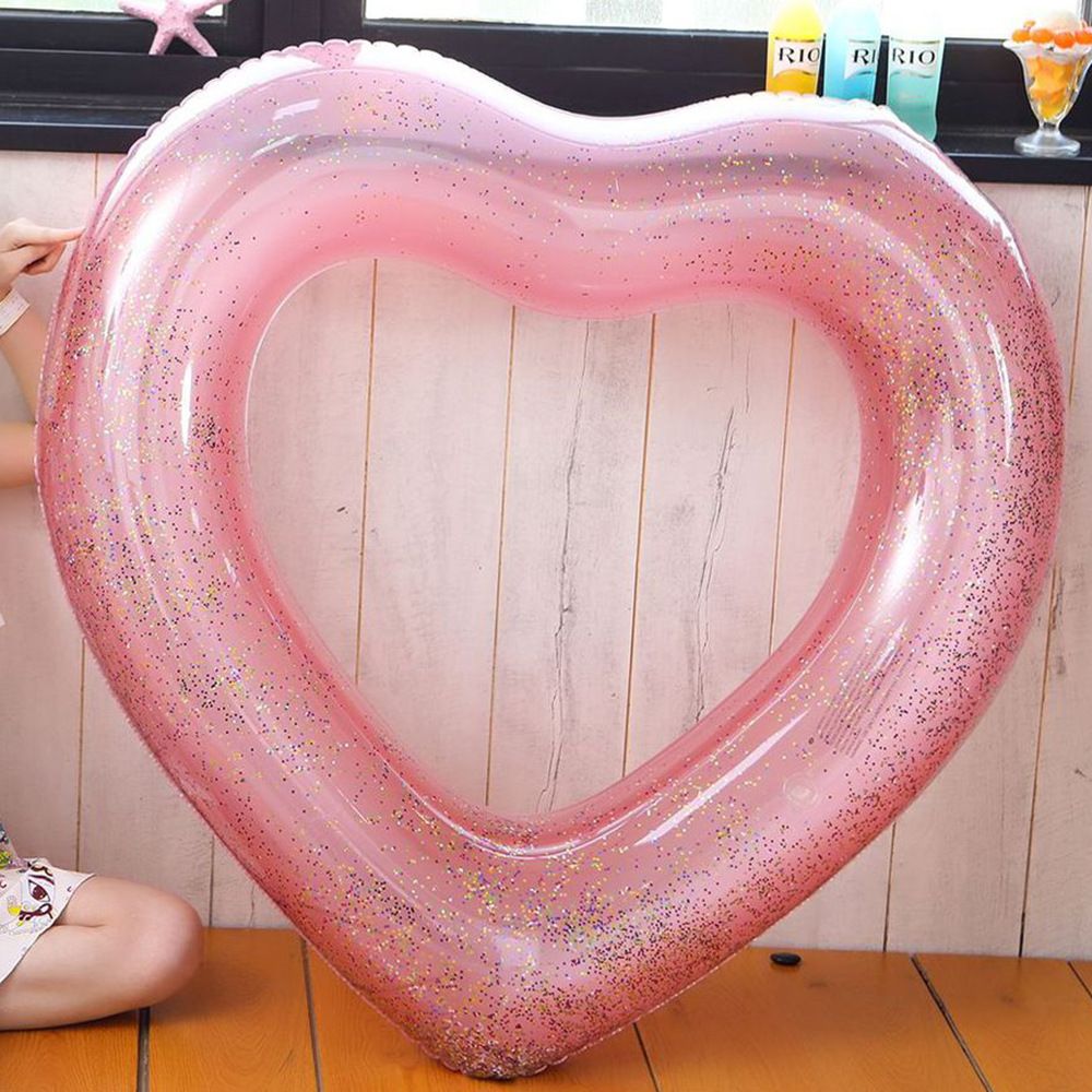 Heart Pool Float, Heart Shaped Summer Swimming Pool Float Loungers Tube Ring Floatie, Water Fun Beach Party Toys for Adults 120cm