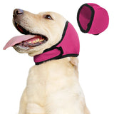 Dog Ear Muffs & No Shake Ear Wrap for Hematoma, Bathing, Drying,Swim& Noise Anxiety Relief - Elastic Waterproof Ear Protector with Calming Hoodie Design  (rose pink, M)