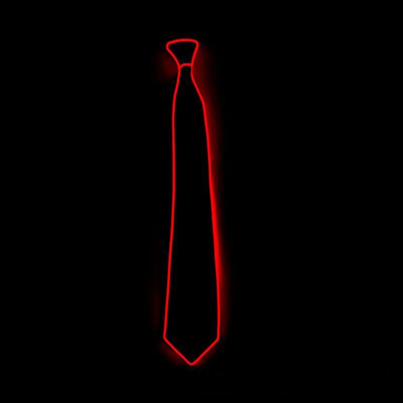Led Tie Light Up Ties Novelty Necktie For Men LED Light Up Ties Costume Accessory Light Up Neckties（Red）