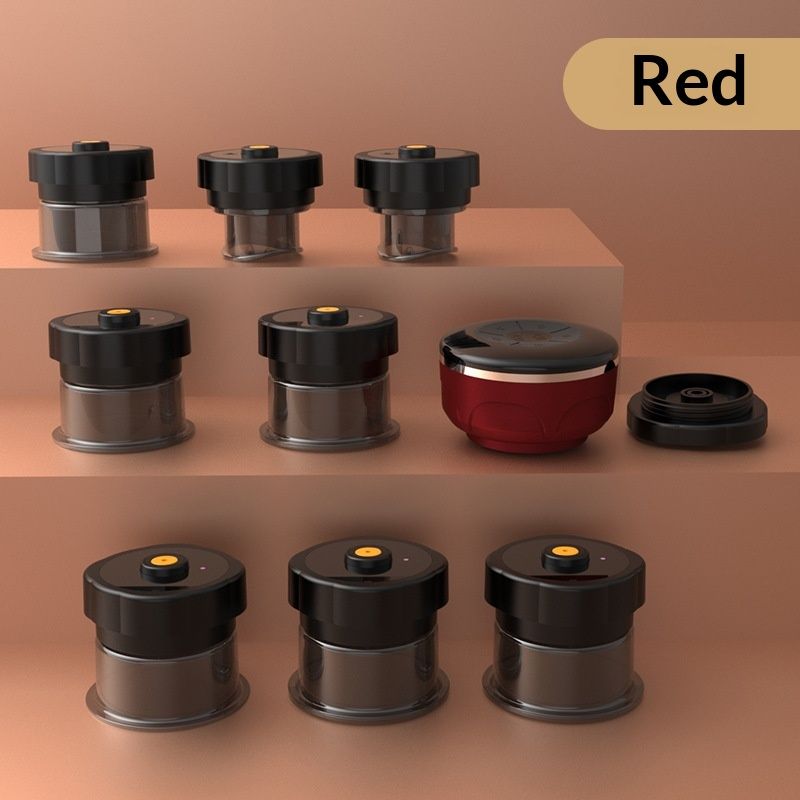 Smart Cupping Therapy Set - Cellulite Massager with 8 Massage Cups, Portable Electric Device for Enhanced Blood Circulation, Reduced Cellulite, and Muscle Soreness Relief（Red）
