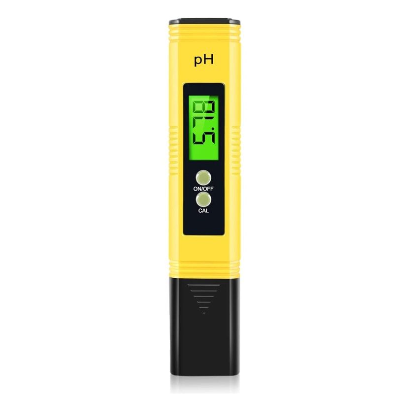 PH Meter, Digital PH Meter for Water, 0.01 High Accuracy PH Tester with 0-14 PH Measurement Range for Hydroponics, Household Drinking, Pool and Aquarium （yellow）