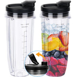 Replacement 32oz Blender Cup with Sip & Seal Lid For BL450 BL454 Bl455 BL456 BL480 BL481 BL482 BL490 BL640 BL642 BL682 SS101 SS401 SS351  Auto Series Blenders, 2-Pack …