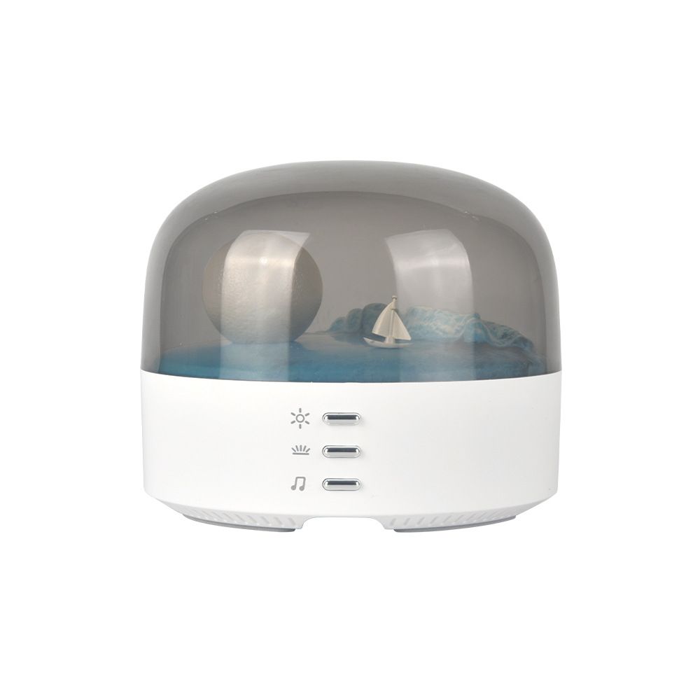 Elegant Moon Sea and Snow Mountain LED Night Light Music Speaker Lamp USB Type-C Rechargeable, Brightness Adjustable, Ideal Bedroom Mood Light and Gift