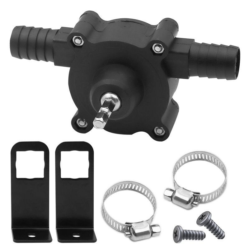 Hand Electric Drill Pump, Self-Priming Pump Electric Drill Small Household Home Water Transfer Pumps  Black