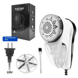 Washable Electric Fabric Shaver and Lint Remover, Rechargeable Sweater Defuzzer with 1 Free Extra Blades and brush, Quickly and Effectively Remove Fluff, Fuzz, Bobbles for Clothes, White