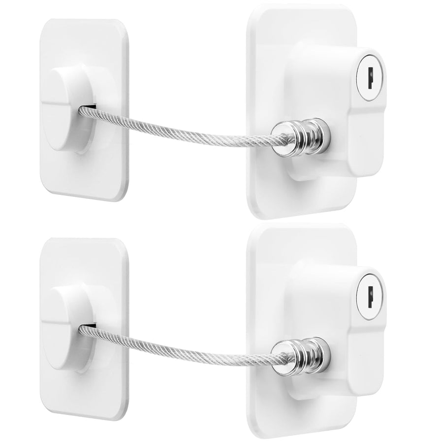 Locks for Refrigerator, 4 Pack Fridge Lock with Keys, Lock for a Fridge,White Refrigerator Lock（white）
