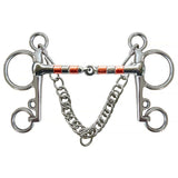 Horse Bit Snaffle Bit for Horse Training Outdoor Horse Accessories Horse Chewing Bit Equestrian Metal with Hooks, Curb Chain