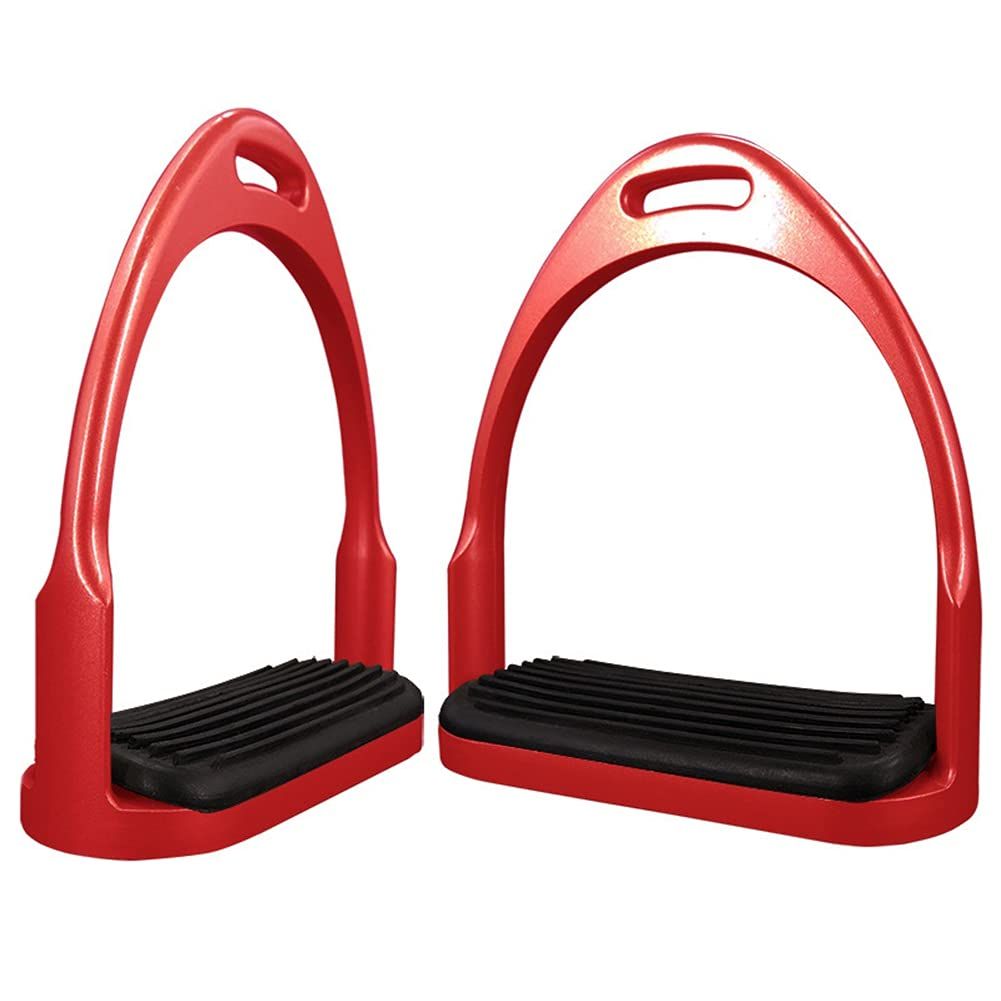 Premium Safety Stirrup Die Cast Aluminum Flexible Stirrup, 1 PairsNon Slip Rubber Pad Horse Riding Tool Accessories
