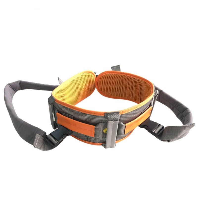 Upgraded  Buckle Gait Belt with Detachable Leg Straps Medical Transfer Belt Lift Belt for Elderly & Disabled Stairlift Patients Senior Walking Assistance Disability Aids (Orange)