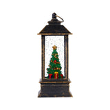 Snow Globe Christmas Lantern Decorations, Snow Globe Lantern with Swirling Glitter, Christmas Tree Lighted Christmas Decorations Indoor for Home