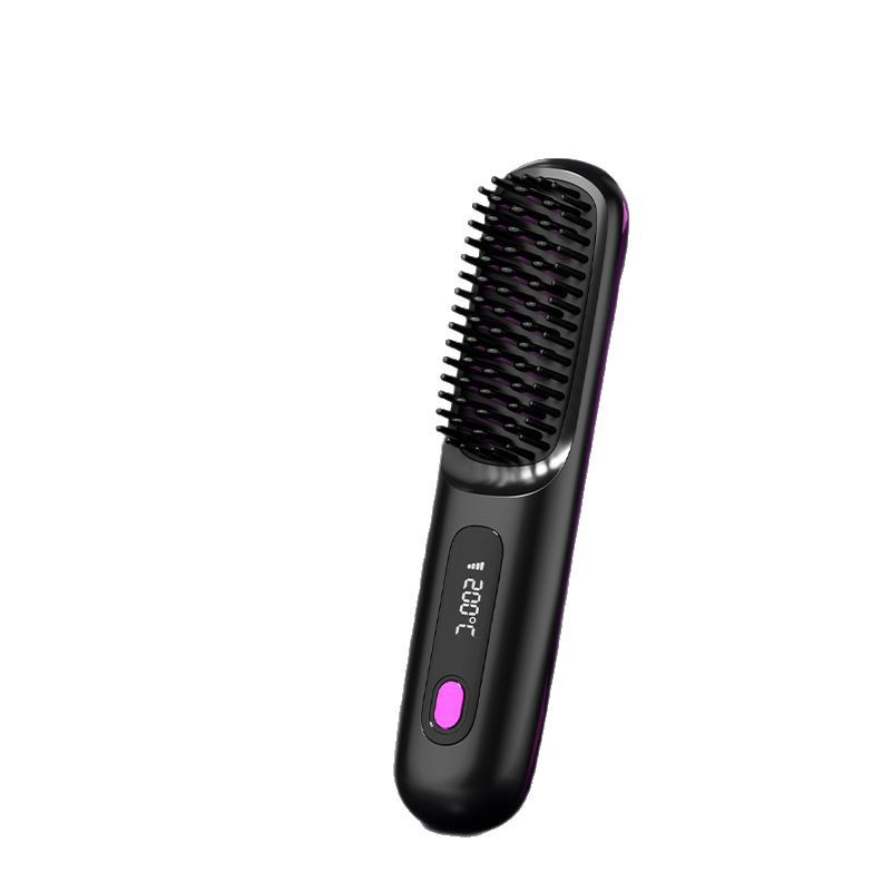 Hair Straightener – Cordless Comb with Negative Ion, Fast Heating & Portable Travel Design, Rechargeable Brush for Straightening and Curling (1Pcs)