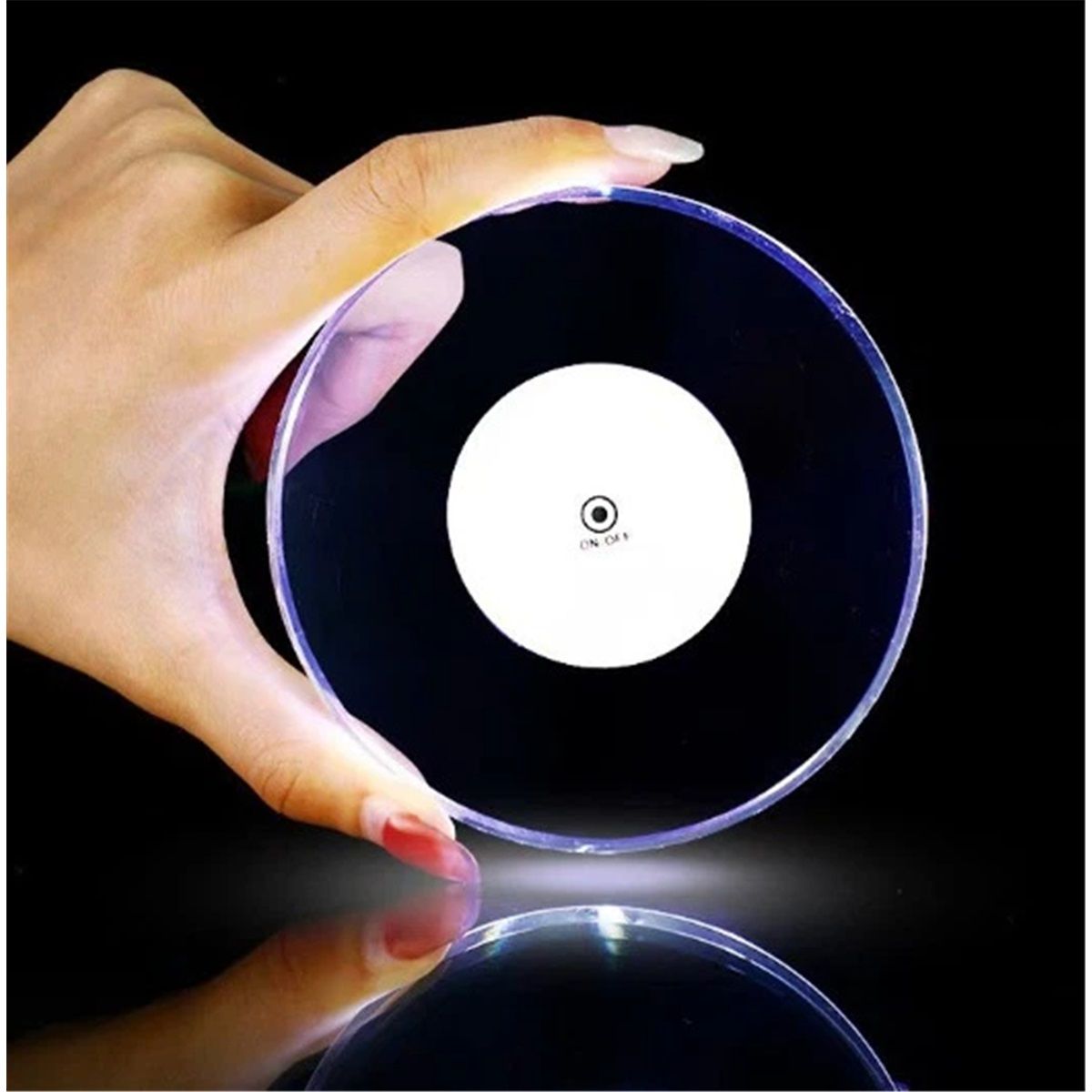6 PCS LED Drink Coasters, Ultra-Thin Acrylic Non-Slip Waterproof Transparent LED Cocktail Coasters for Club Bar Wedding Party Decor (Color)