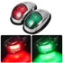 Boat Navigation Lights Red and Green Bow Light LED  Vertical Mount 1 Pair (Vacuum Electroplate Silver)