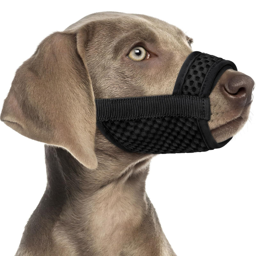 Dog mouth cover, used for chewing beauty, breathable, adjustable, allowing for large sips of water （black L）