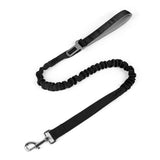 Tactical Military Dog Leash Hook Clips Bungee Dog Lead Elastic Bungee Rope Leash with Control Handle （black)