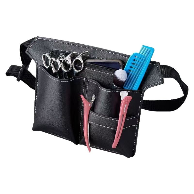 Hairdresser Scissor Bag, Barber Leather Waist Pouch, Professional Hairdressing Tools Storage Holster with Waist Belt, Hair Salon Scissor Storage Waist Bag for Hairstylist（Only waist bag）