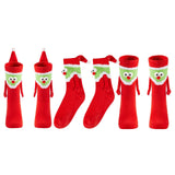 4 pack Family Matching Christmas Socks Funny Xmas Magnetic Mid-Tube Socks Christmas Novelty Socks for Parent-child