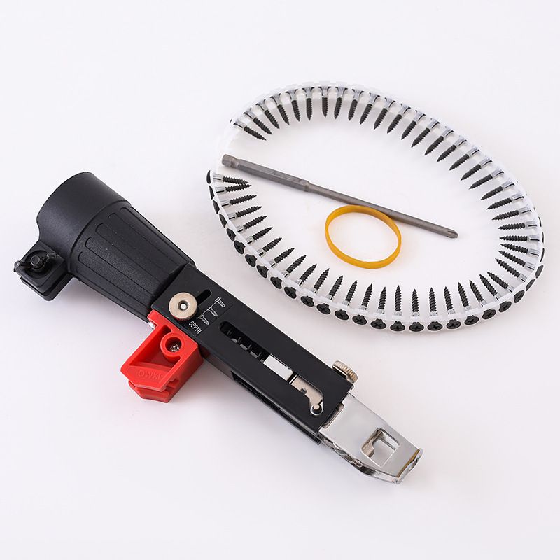 Auto Feed Screw Guns, Collated Screw Guns Chain Nail Guns Automatic Electric Drill Screw Tightening Equipment Installed on Electric Drill for Gypsum Board