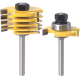 2-pack adjustable slot knife,1/4 Inch Shank Slot Cutter Router Bit Set - 6 Size（12.7mm,5mm,4mm,3.1mm,2.3mm,1.9mm)