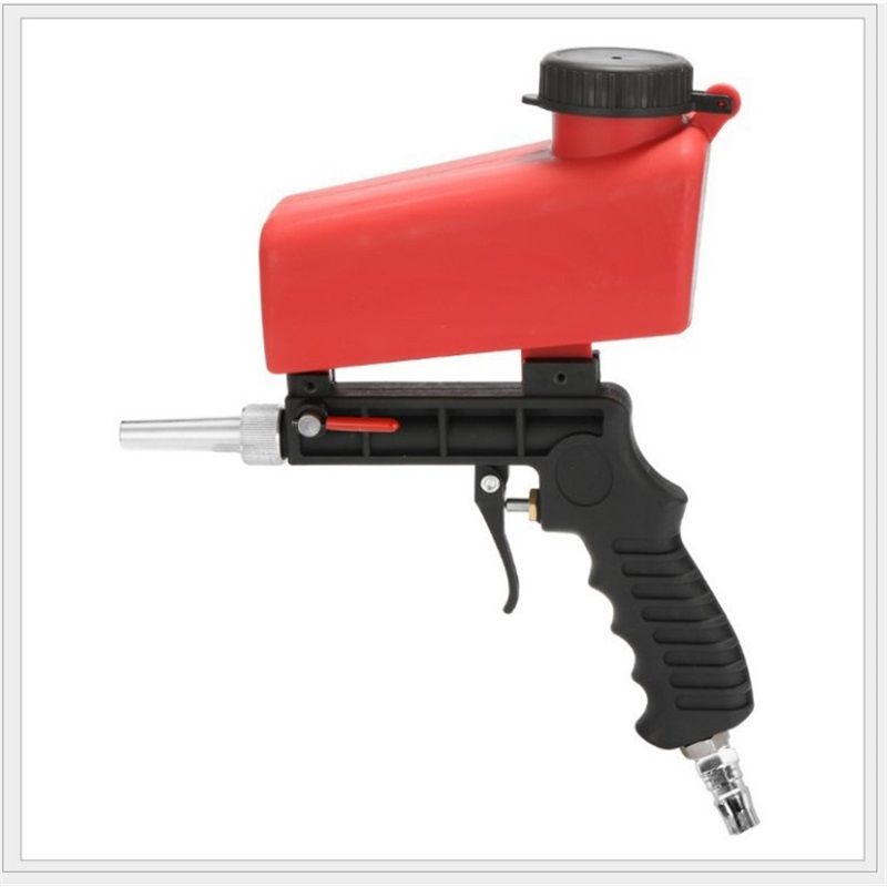 Pneumatic Sand Gun Kit, Sandblasting Machine Industrial Adjustable Portable Hand Held Sand（red,26.2*29cm)