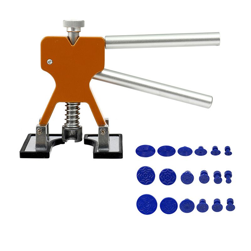 Adjustable Golden Dent Remover Tools Paintless Dent Repair Kit Dent Lifter Puller for Car Large & Small Ding Hail Dent Removal（19pcs)