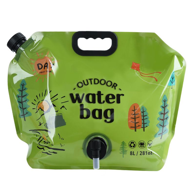 2pcs Camping Water Jug 2.1 Gallon CollapsibleWater Container Portable Water Bag for TravelOutdoor Hiking BPA Free Lightweight (Green ）