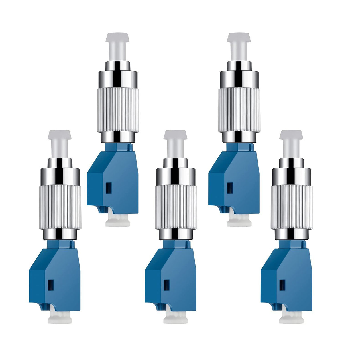 5Pcs Visual Fault Locator Fiber Adapter, Fiber Optic Connector, Single Mode 9/125um FC Male to LC Female Hybrid Optical Fiber Convertor Adapter
