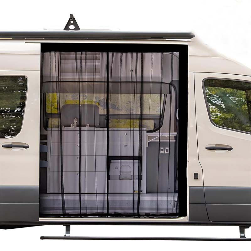 Screen  Sliding Door Van Screen Mesh Curtains Easy to Install and Remove, Universal Fly Screen  Campervans, 71"(H) x 59"(W)