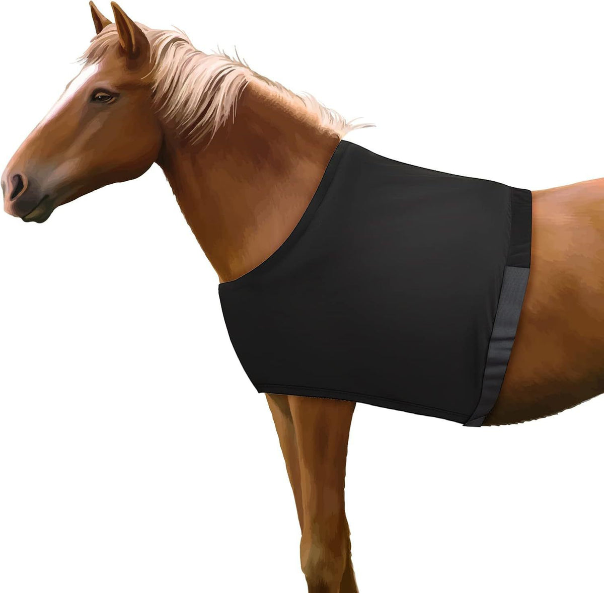 Horse Shoulder Guard, High Elastic Spandex Fabric Horse Vest - Anti-Rub Bib -Comfort Stretch Horse Shoulder Guard  Black
