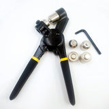 Heavy duty gasket tool kit, 10mm black hand pliers+200 sets of silver eyelets+black punch+pad, handheld manual hole tool, suitable for leather canvas