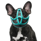 Bulldog Short Nose Dog Cover, Full Pants Design, Preventing Bites, Bulldog Soft Mesh Dog Cover, Used for Beauty Walking, Allowing Drinking and Eating(ink blue M)