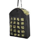 Hay Bags for Horses,1 Packs Slow Feed Hay Bags for Goats,Sheep,Donkey,Premium Oxford Hay Feed Bags with Front Hay Nets Design, Easy to Fill and Hang with Large Opening ( Black)