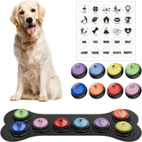 Dog Buttons for Communication, 8 Pcs Dog Talking Button Set, Speaking Button for Dogs with Waterproof Anti-Slip Dog Button Mat and 25 Scene Stickers