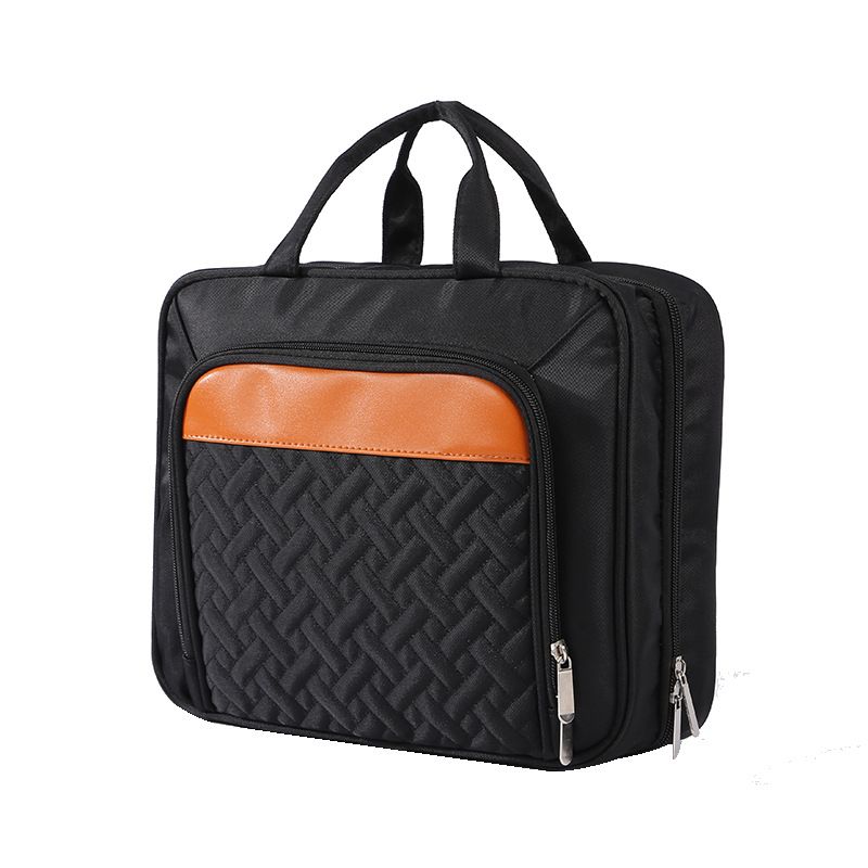 Travel Hanging Toiletry Bag for Women, with Jewelry Organizer Compartment,   Cosmetic Essentials, Toiletries Dopp Kit Set with Trolley Belt, Black（31.7*11.4*25.4cm)