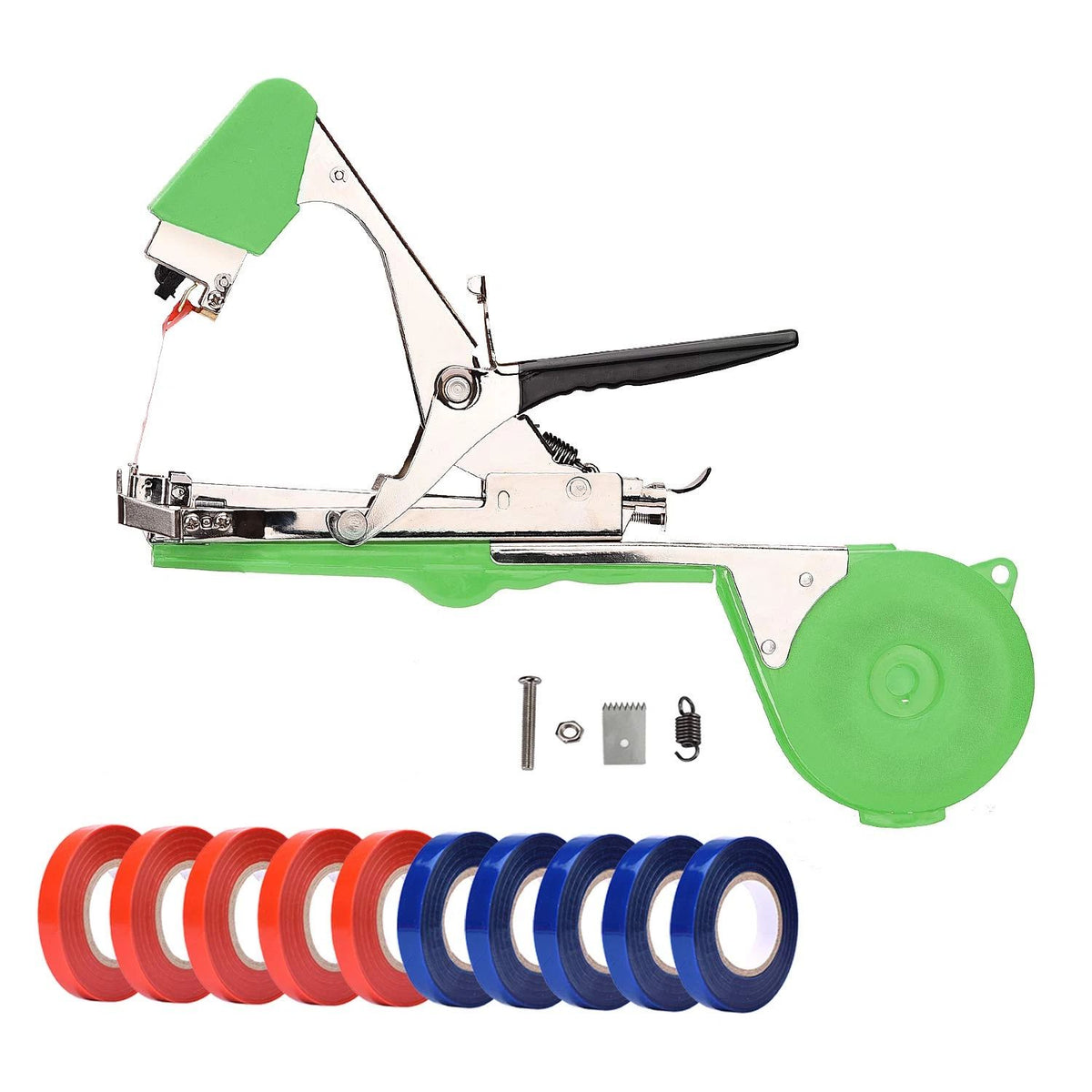 Garden Plant Tying Machine Branch Tape Tool for Vine, Tomato, Cucumber, Grape & Floral Support | Heavy-Duty Handheld Plant Binder with Durable Tape & Ergonomic Grip, green