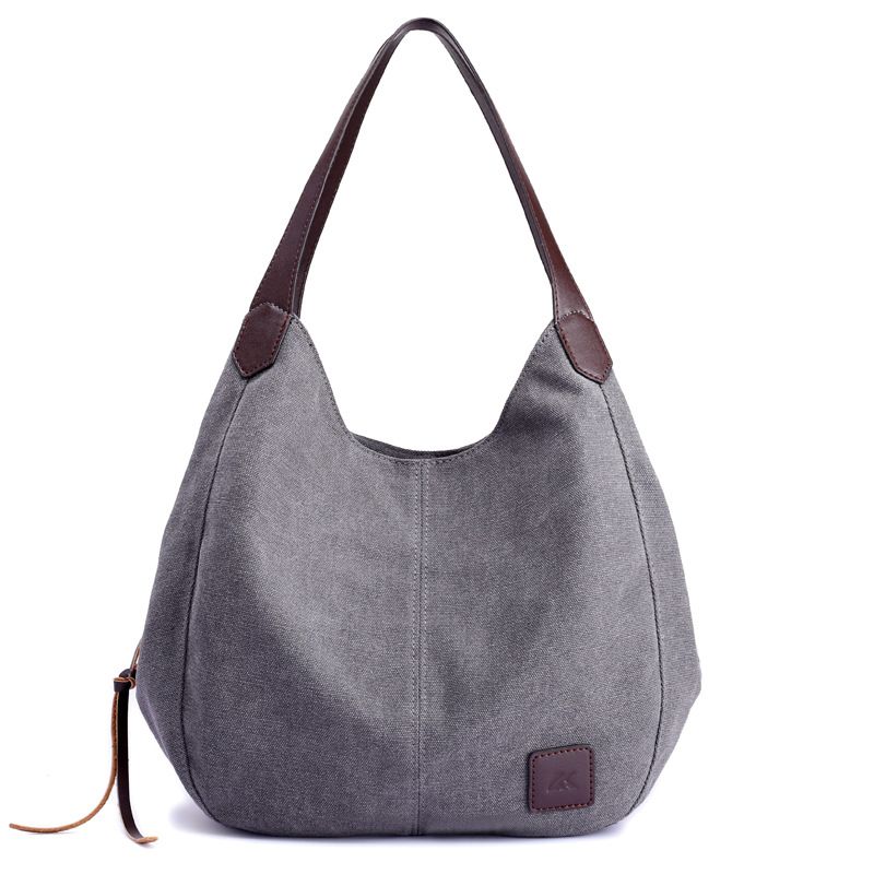 Women's Multi-pocket Shoulder Bag Fashion Canvas Handbag, Women Shoulder Bag Tote Vintage Top-Handle Bag