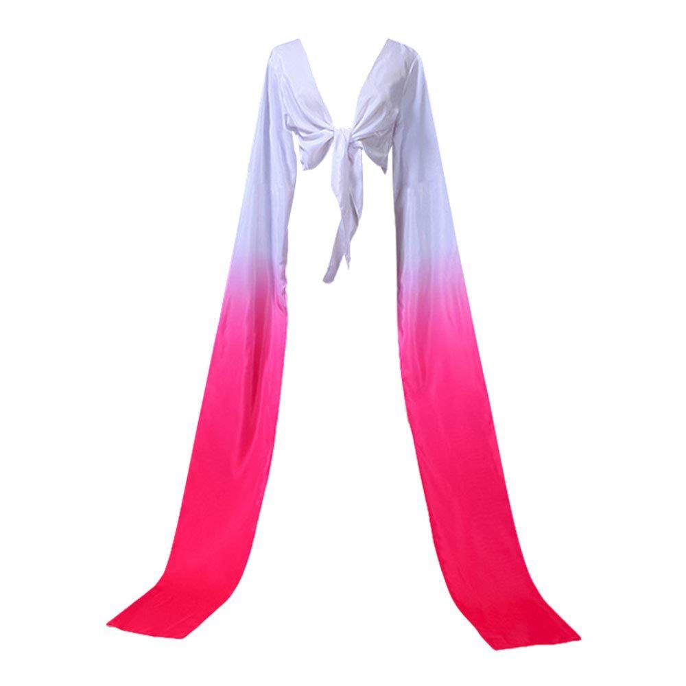 Dance Long Chiffon Sleeves - Peking Opera Stunts Dancing Practice Long Flowing Inner Sleeves（Rose Red Gradient L）