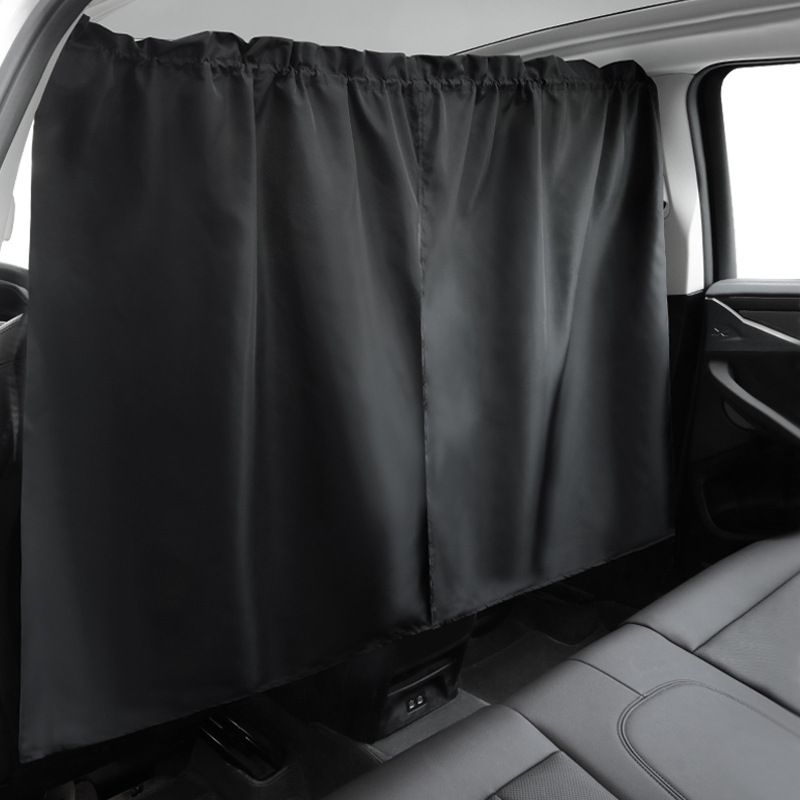 Car Divider Curtains Sun Shade-Privacy Travel Nap Night Car Camping Detachable Simple Curtain (Black)