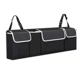 Backseat Trunk Organizer for Car - Durable Trunk Hanging Storage Bag with 4 Large Storage Pocket & 3 Adjustable Buckles Space Saving Expert (Black A)